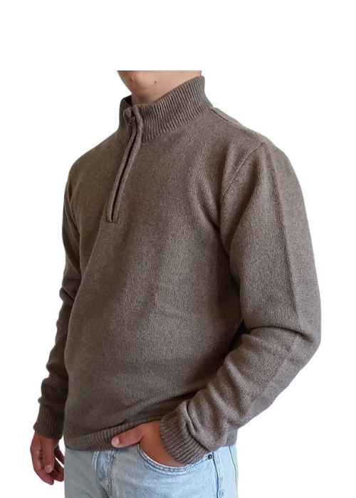 Maglia Uomo Mezza Zip Cashmere Rigenerato-3