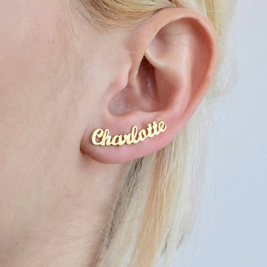 DIY custom English letter name earrings personalized custom earrings holiday gift-0