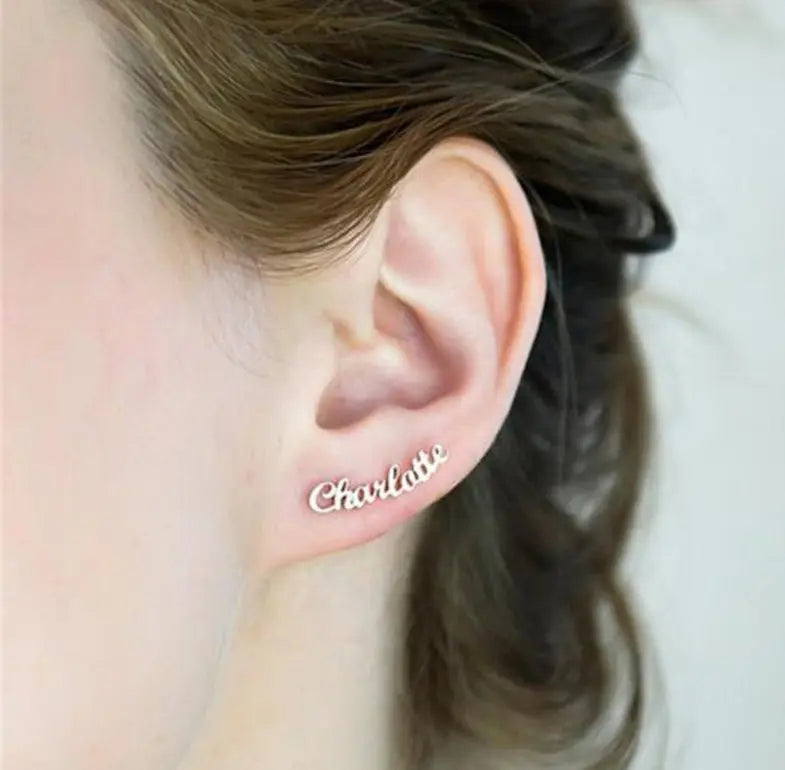 DIY custom English letter name earrings personalized custom earrings holiday gift-5