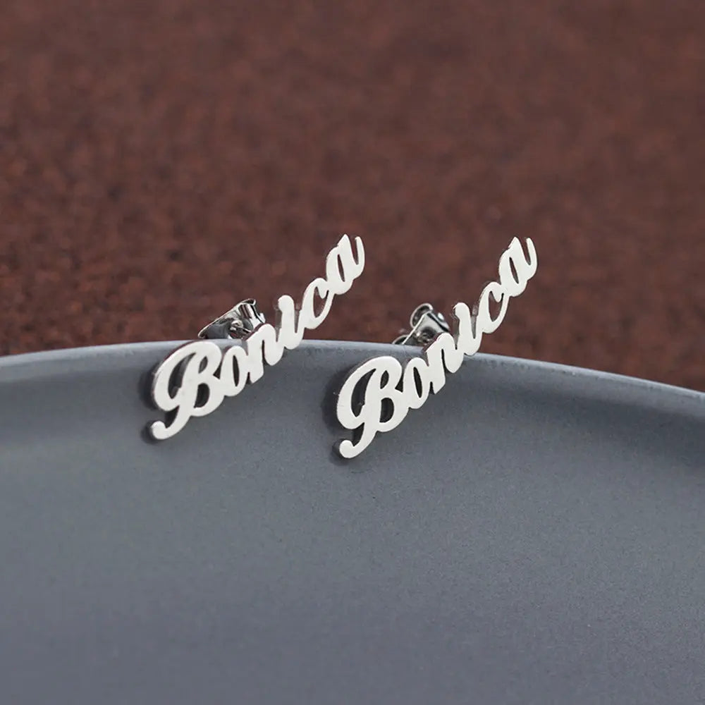 DIY custom English letter name earrings personalized custom earrings holiday gift-4