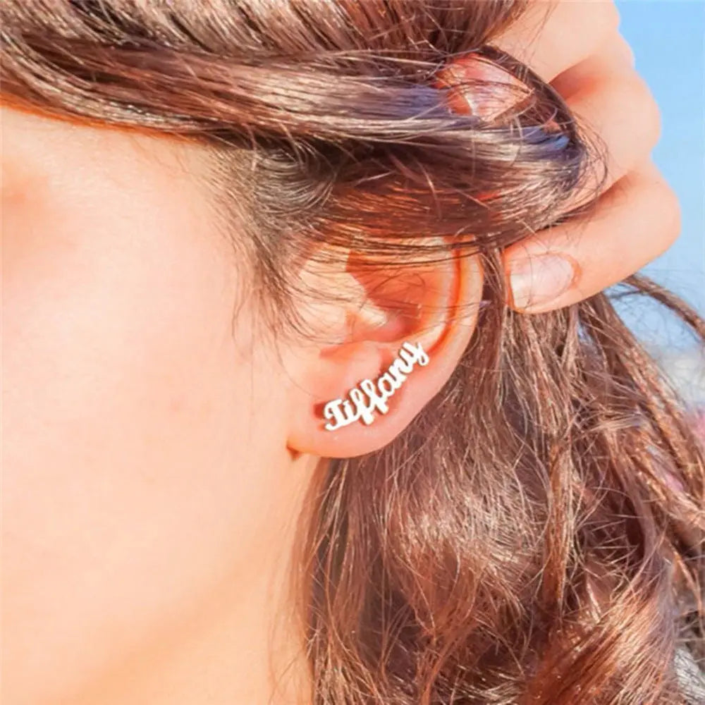 DIY custom English letter name earrings personalized custom earrings holiday gift-1