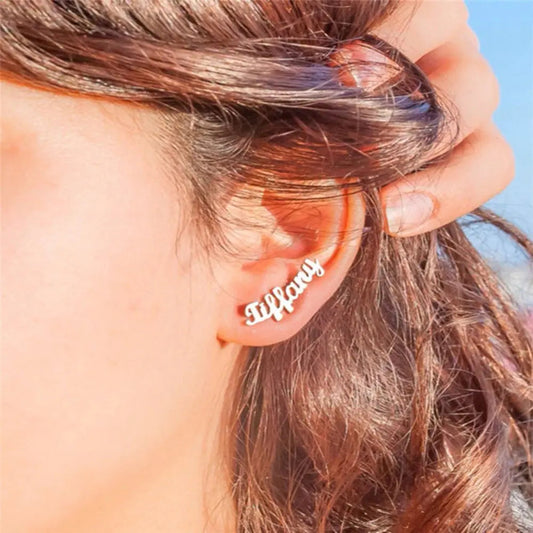 DIY custom English letter name earrings personalized custom earrings holiday gift-1