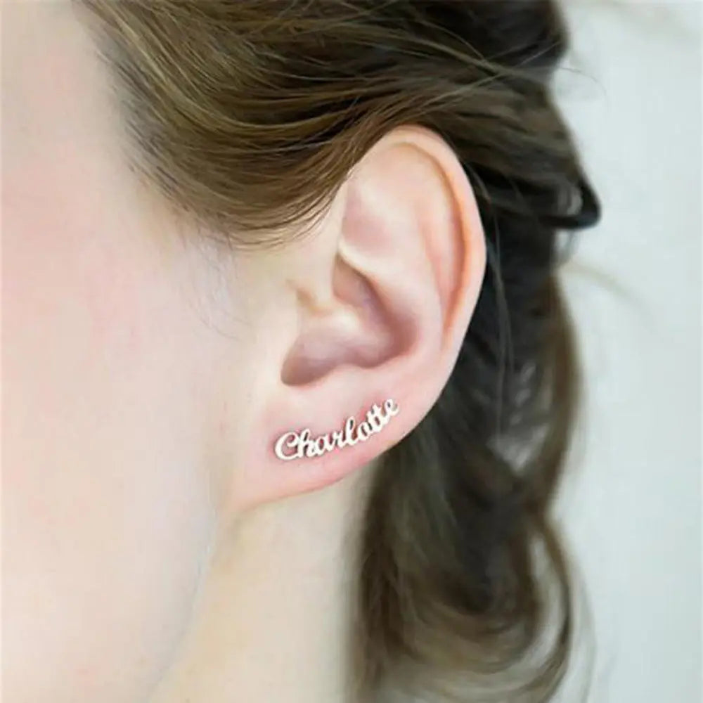 DIY custom English letter name earrings personalized custom earrings holiday gift-2