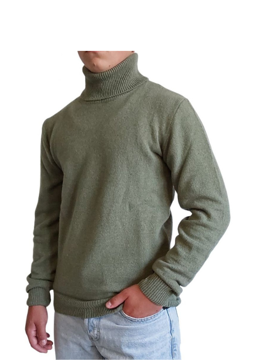 Maglia Uomo Collo Alto Cashmere Rigenerato Finezza 7-10
