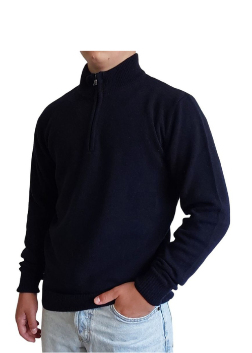 Maglia Uomo Mezza Zip Cashmere Rigenerato-0