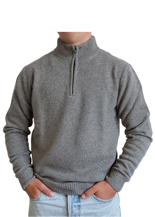 Maglia Uomo Mezza Zip Cashmere Rigenerato-2