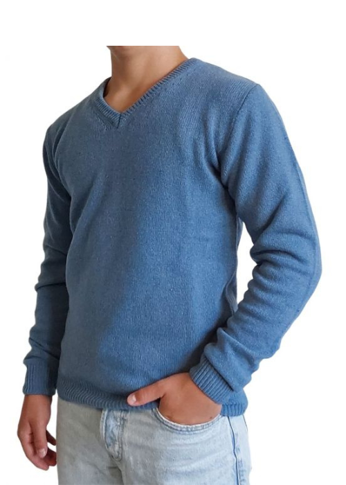 Maglia Uomo Scollo a V in Cashmere Rigenerato Finezza 7-0