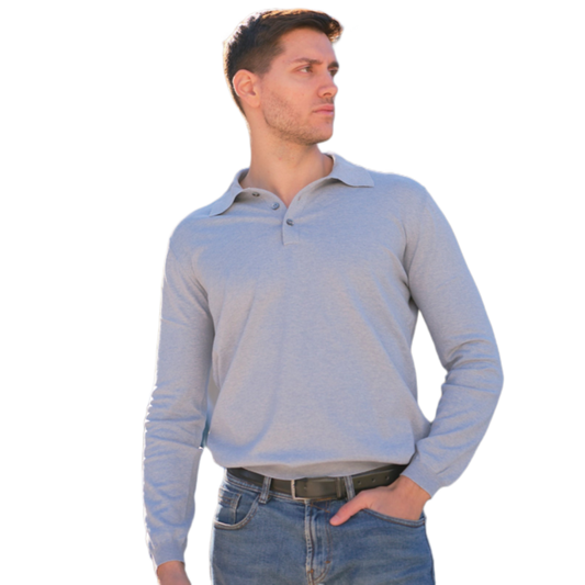 Polo Uomo Maniche Lunghe 100% Cotone ELS-0
