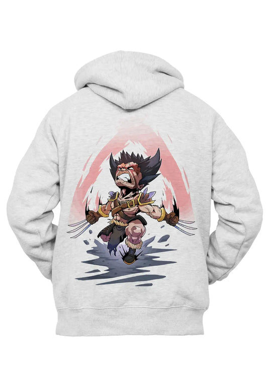 Felpa con Cappuccio Retro Bianca Wolverine Logan X-Men-0